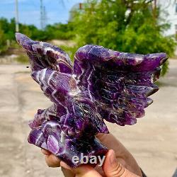 2.06LB Natural dream Amethyst crystal hand carved eagle treatment