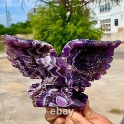 2.06LB Natural dream Amethyst crystal hand carved eagle treatment