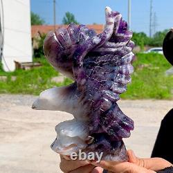 2.09LB Dream Nature Amethyst Hand carved Eagle