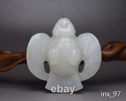 2.2 China antique Natural Hetian Jade Pure hand-carved exquisite Jade Eagle