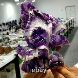 2.25LB Natural Dream Amethyst Crystal Hand carved Eagle Treatment
