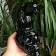 2.4lb Natural Black Obsidian Crystal Skull With Eagle Hand Carved Healing 1pcs