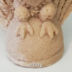 2.5- EARLY AMERICAN WHALING 1800's HAND-CARVED PINK CORAL EAGLE