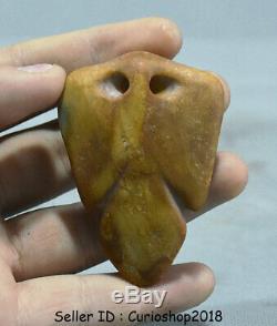 2.6 Old China Neolithic period HongShan jade Hand Carved Eagle Birds statue