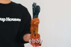 2.75LB Ocean Jasper Eagle Natural Reiki Crystal Skull Decor Hand Carved Gem Gift