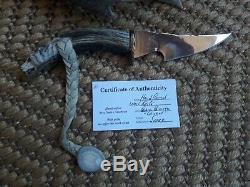 2 Craig Cricket Parento hand carved knives eagle wolf Native American antler