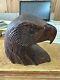 2 Rosewood Eagle Head Hand Carved Statues