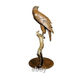 20 Chinese Pure bronze Hand-carved Lucky hawk eagle goshawk art Statue