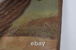 2009 Hand Carved Bald Eagle Wall Hanging Butternut Wood Contemporary Folk Art