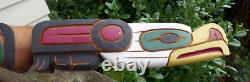 2015 Squamish Native Kurt Antone Hand Carved Eagle & Beaver Talking Stick 28