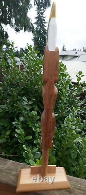 2015 Squamish Native Kurt Antone Hand Carved Eagle & Beaver Talking Stick 28