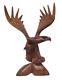 21 Tall Hand Carved Mahogany Wood American Eagle Sculpture Indian Cowboy Horse