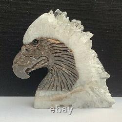 231g Natural quartz crystal cluster mineral specimen, hand-carved The eagle gift