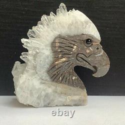 231g Natural quartz crystal cluster mineral specimen, hand-carved The eagle gift