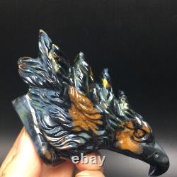 247g Natural Crystal. Tiger's-eye. Hand-carved. Exquisite eagle head statues64