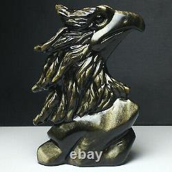 258g Natural Crystal Specimen. Golden obsidian. Hand-carved. Exquisite Eagle Head