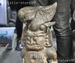 26 Chinaes Hongshan Culture old jade Hand-carved Sun god eagle Sacrifice statue