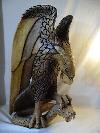 26 Custom Made Hand Carved Wood Sculpture Eagle Holding A Snake With His Claws