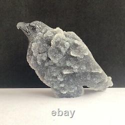 268g Natural crystal mineral specimen, sphalerite, hand-carved eagle collection