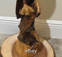 27 1/2 in Eagle, Hand -Carved Wood, Home decor Piece