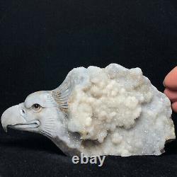 286g Natural quartz crystal cluster mineral specimen, hand carved The eagle gift