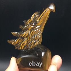 296g Natural Crystal. Tiger's-eye. Hand-carved. Exquisite eagle head statues63
