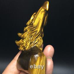 296g Natural Crystal. Tiger's-eye. Hand-carved. Exquisite eagle head statues63