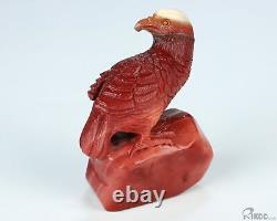 3.1 Mookaite Jasper Hand Carved Crystal Eagle Sculpture, Crystal Healing