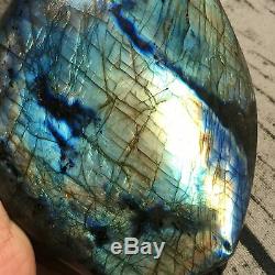 3.32LB Natural Labradorite eagle skull crystal spectrolite hand carved OK222