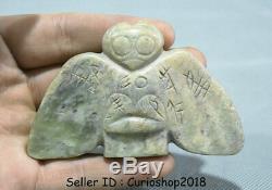 3.4 Old Chinese Neolithic period HongShan jade Hand Carved Eagle Birds statue