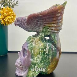 3.9LB ocean jasper hand carved eagle quartz crystal decoration healing rare