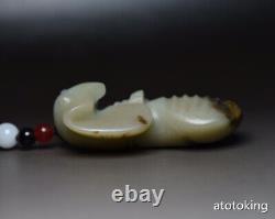 3 China antique Natural Hetian Jade Purely hand-carved Eagle God Jade Pendant