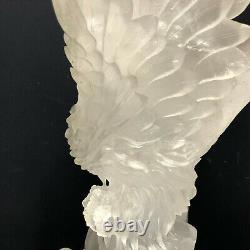 31.2LB Natural ghost Quartz crystal hand carved eagle Reiki healing+stand. LY7