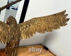 31.5 Exclusiv! Vintage big beautiful Hand Carved Wood Eagle Figure Statue USSR
