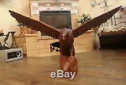 31 Exclusiv! Vintage big beautiful Hand Carved Wood Eagle Figure Statue USSR