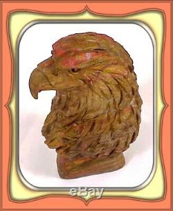 314.6gr Eagle Bust Petrified Wood Carving