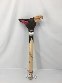 32 Hand Carved Root Club Native American Eagle