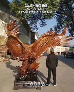 320 CM China Hand-carved wood Large The Eagle Wings Statue