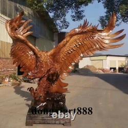 320 CM China Hand-carved wood Large The Eagle Wings Statue
