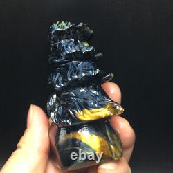 323g Natural Crystal. Tiger's-eye. Hand-carved. Exquisite eagle head statues62