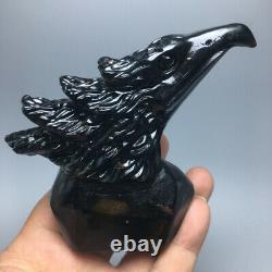 324g Natural Crystal. Tiger's-eye. Hand-carved. Exquisite eagle head statues50