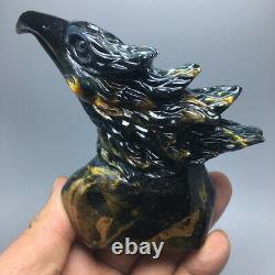 324g Natural Crystal. Tiger's-eye. Hand-carved. Exquisite eagle head statues50