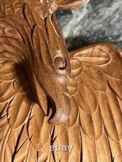 33 Vintage hand carved wood eagle entry door mantle wings folk art sculpture