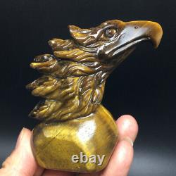 335g Natural Crystal. Tiger's-eye. Hand-carved. Exquisite eagle head statues61
