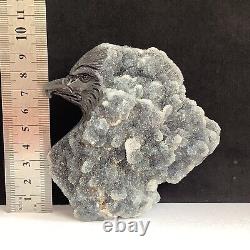 371g Natural crystal mineral specimen, sphalerite, hand-carved eagle collection