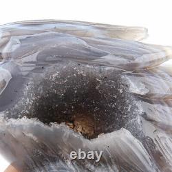 4.2 Natural Geode Agate Hand Carved Eagle head Skull, Realistic, Crystal Healing