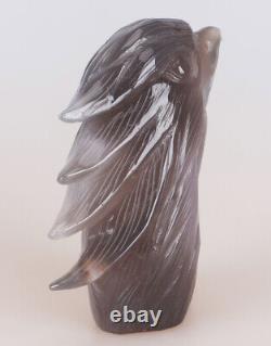 4.3 Natural Geode Agate Quartz Crystal Hand Carved Eagle Head Animal 480g