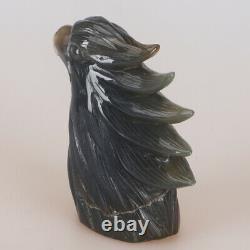 4.3 Natural Geode Agate Quartz Crystal Hand Carved Eagle Head Animal 578g