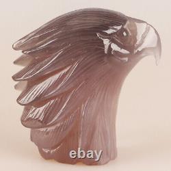 4.3 Natural Geode Agate Quartz Crystal Hand Carved Eagle Head Animal 627g