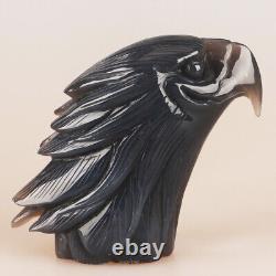 4.3 Natural Geode Agate Quartz Crystal Hand Carved Eagle Head Animal 663g